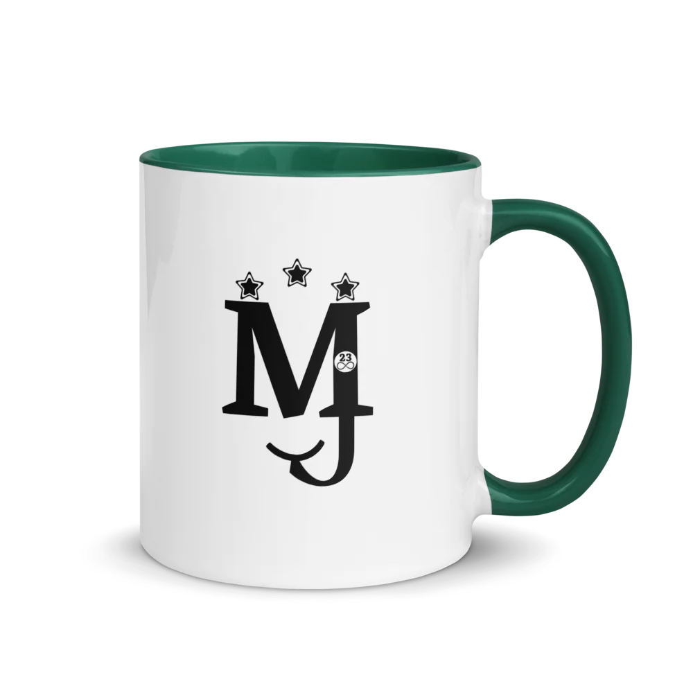 MJ White Ceramic Mug with Color Inside