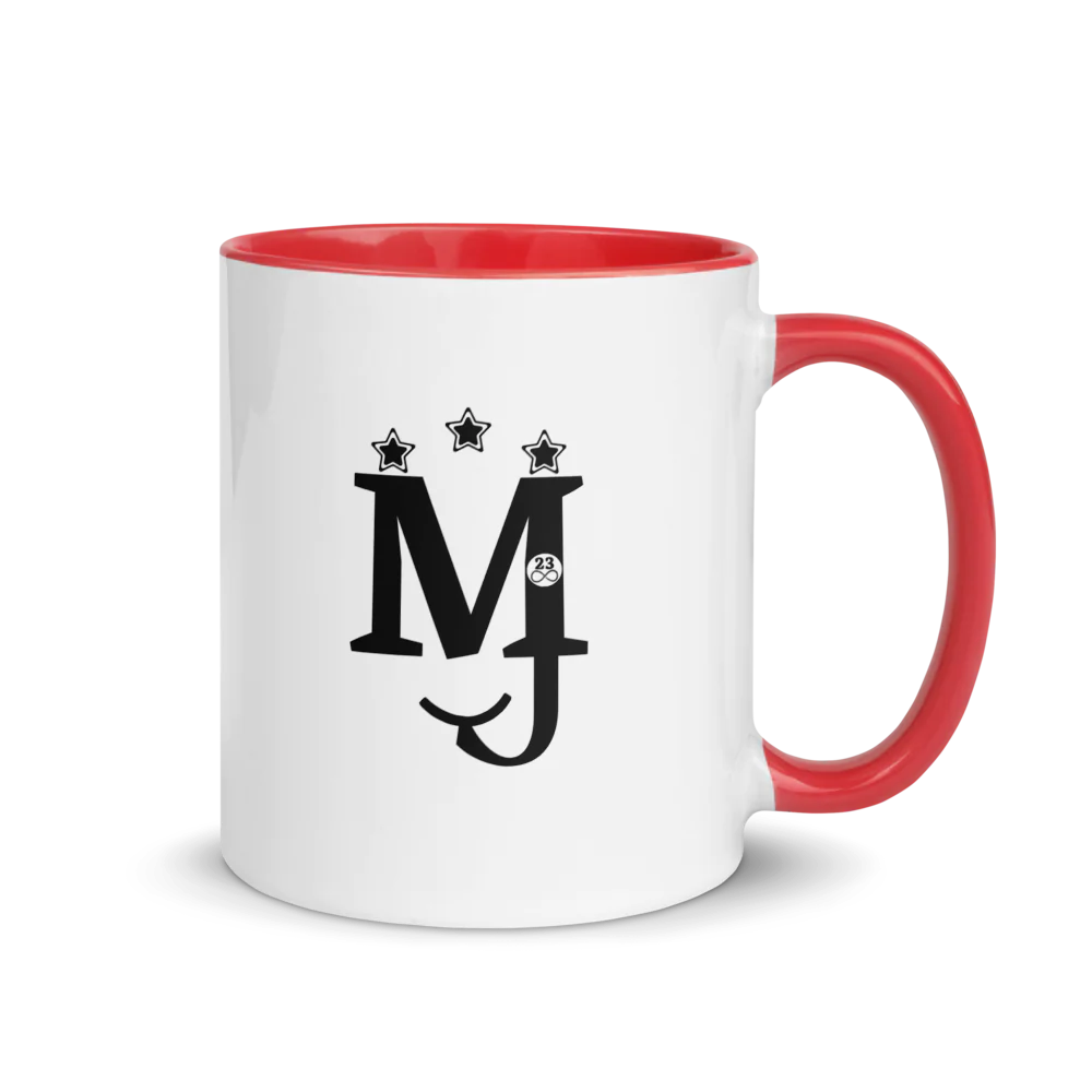 MJ White Ceramic Mug with Color Inside