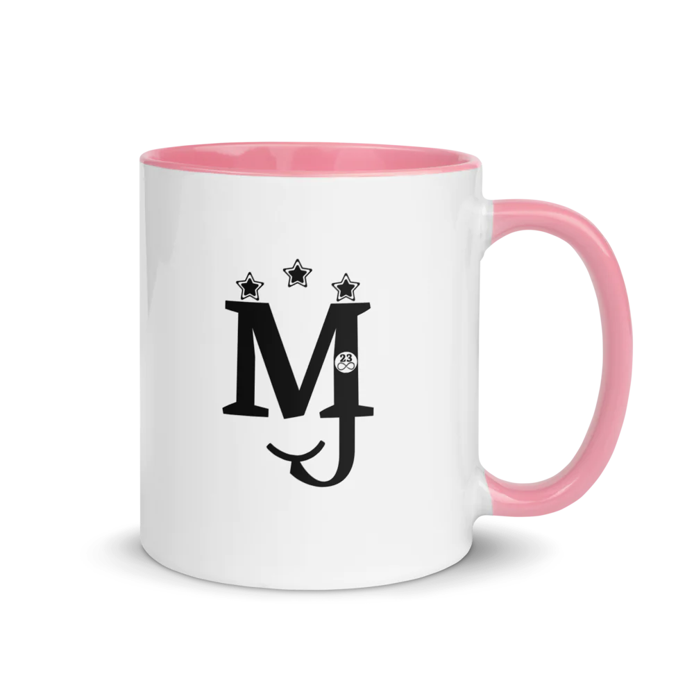 MJ White Ceramic Mug with Color Inside