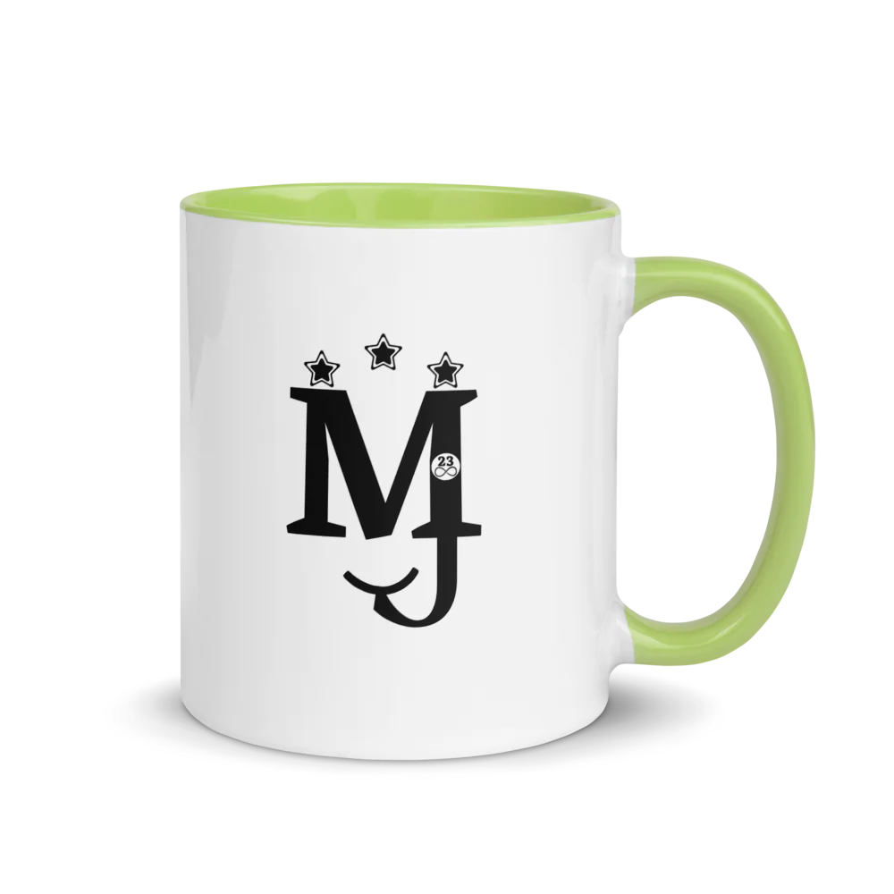 MJ White Ceramic Mug with Color Inside