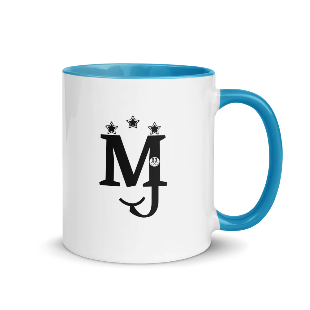MJ White Ceramic Mug with Color Inside