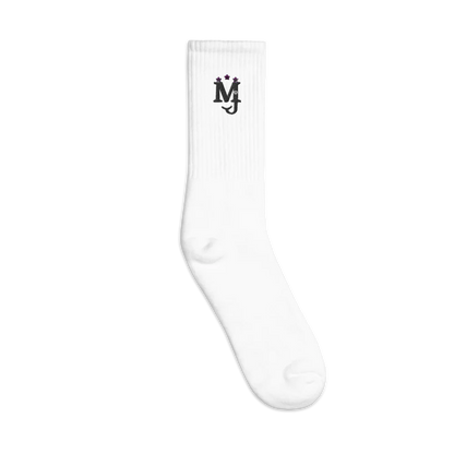 MJ Embroidered Crew Socks