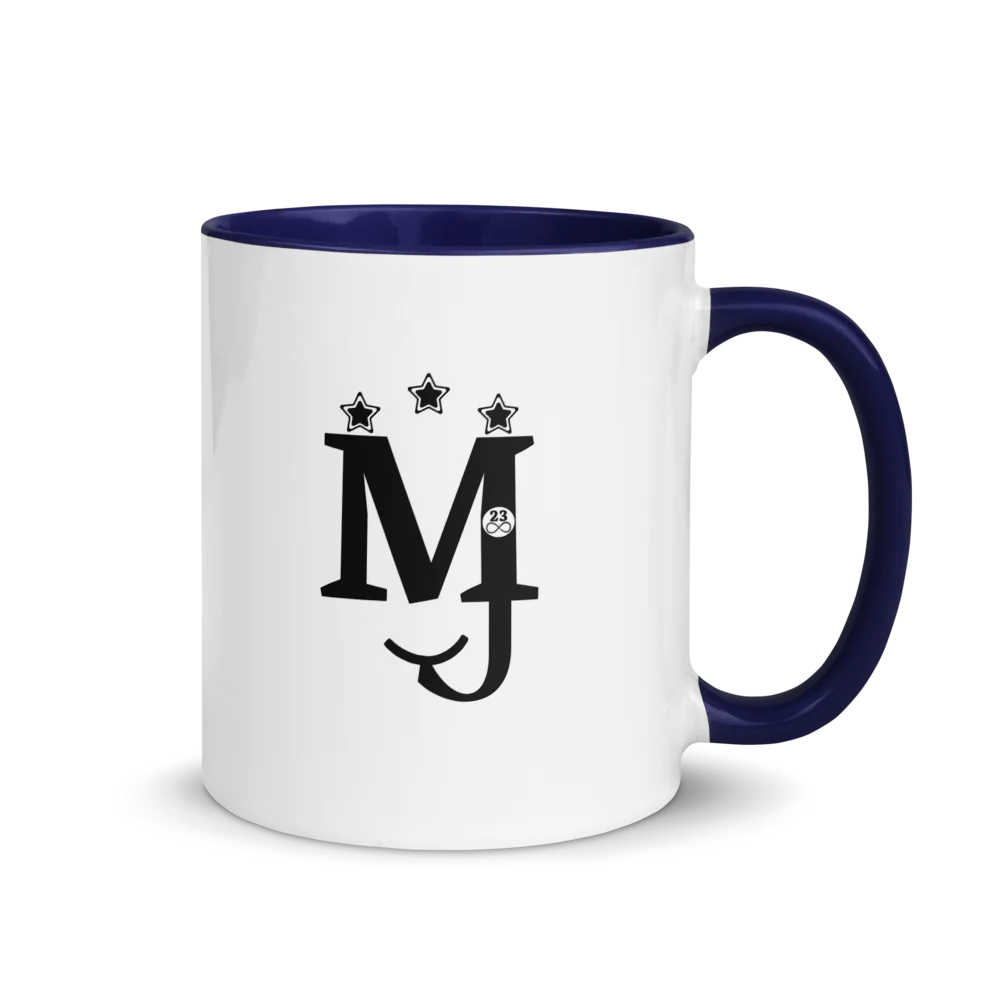 MJ White Ceramic Mug with Color Inside