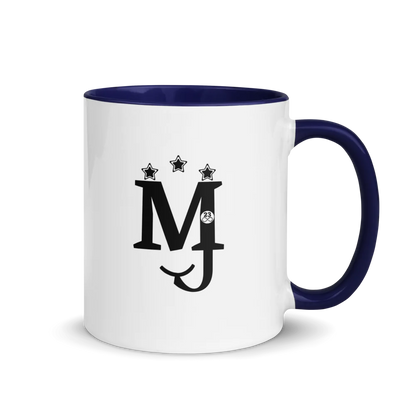 MJ White Ceramic Mug with Color Inside