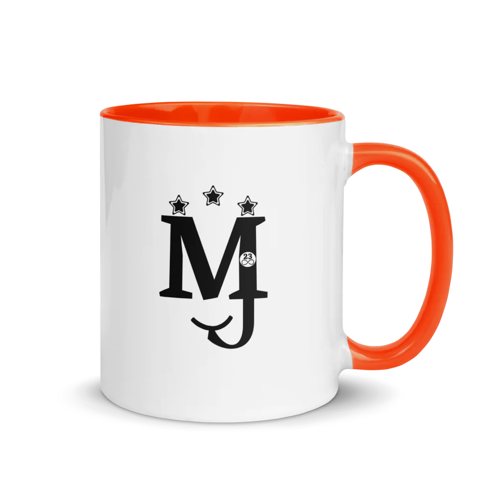 MJ White Ceramic Mug with Color Inside