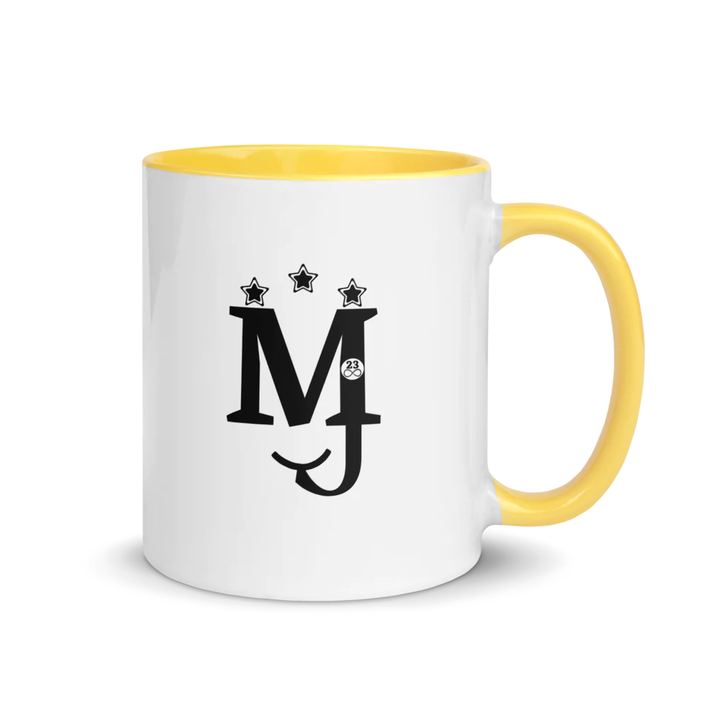 MJ White Ceramic Mug with Color Inside